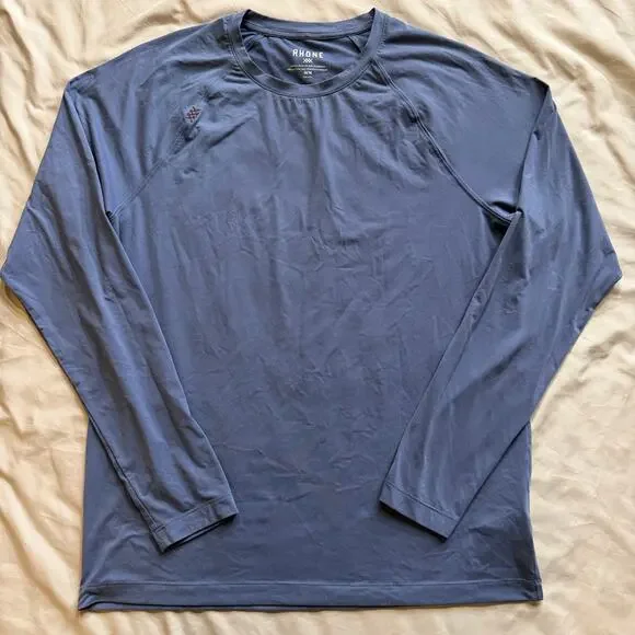 Rhone Men’s Long Sleeve Performance Shirt Blue Athletic Training Top Size M - Picture 2 of 9